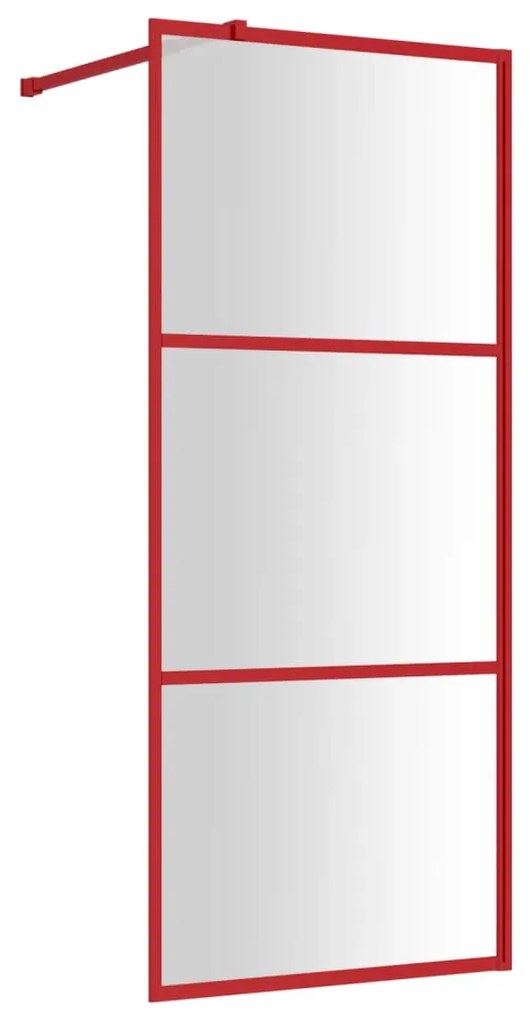 Divisória de chuveiro 90x195 cm vidro transparente ESG vermelho