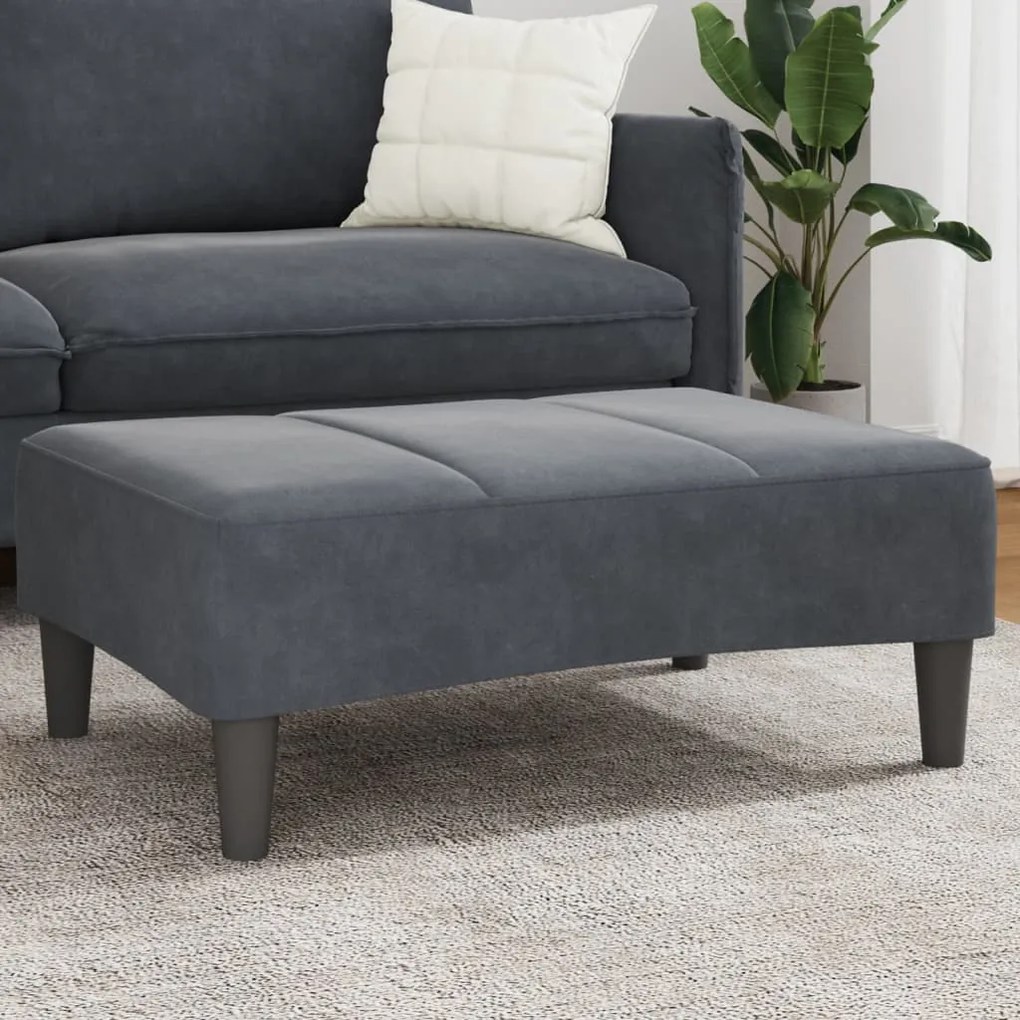 vidaXL Apoio de pés 77x55x31 cm veludo cinzento-escuro