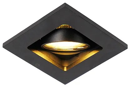 LED Foco embutido inteligente preto com WiFi GU10 ajustável - Qure Moderno