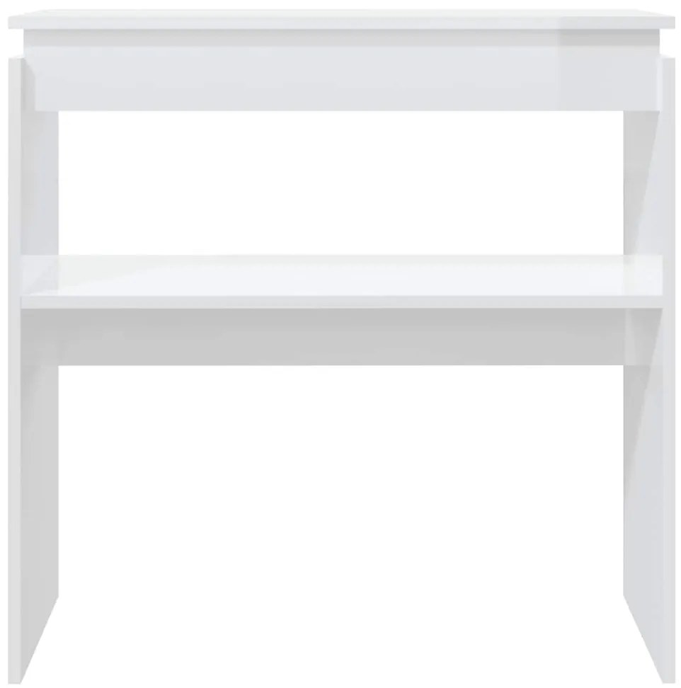 Mesa consola 80x30x80 cm derivados de madeira branco brilhante
