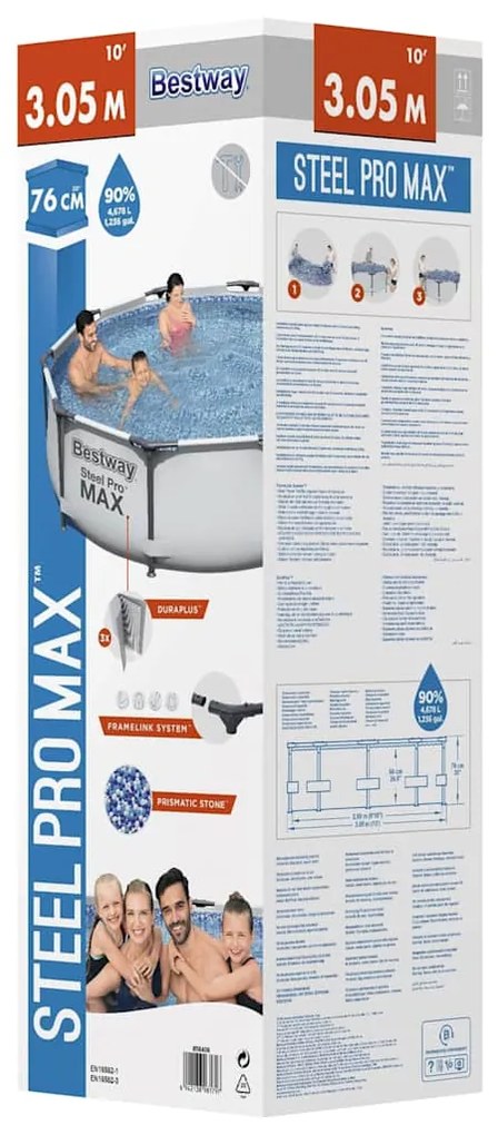 Conjunto de piscina Steel Pro MAX 305x76 cm