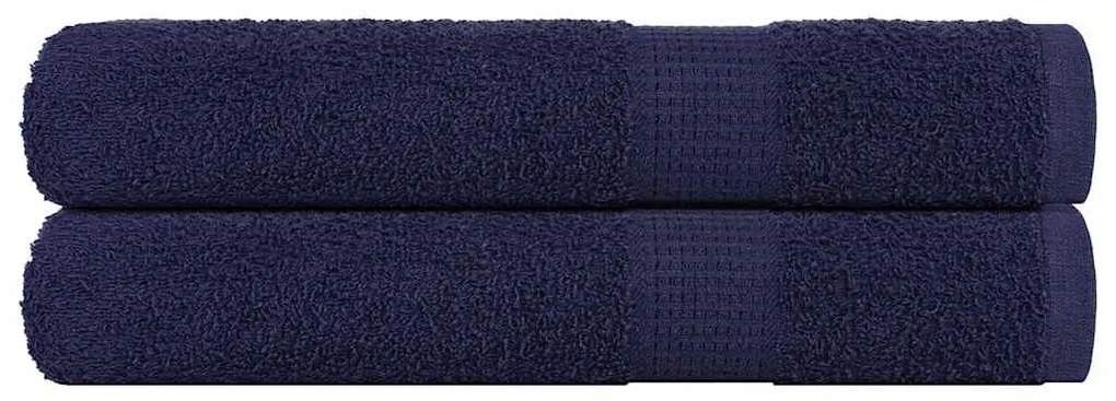 vidaXL Toalhas 2 pcs 100x200 cm 360 gsm 100% algodão azul marinho