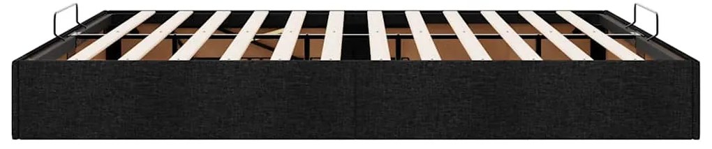 Estrutura de cama otomana sem colchão 180x200 cm tecido preto