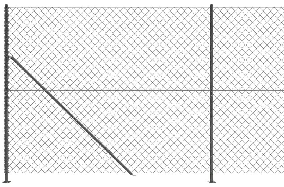 Cerca de arame com flange 2,2x10 m antracite