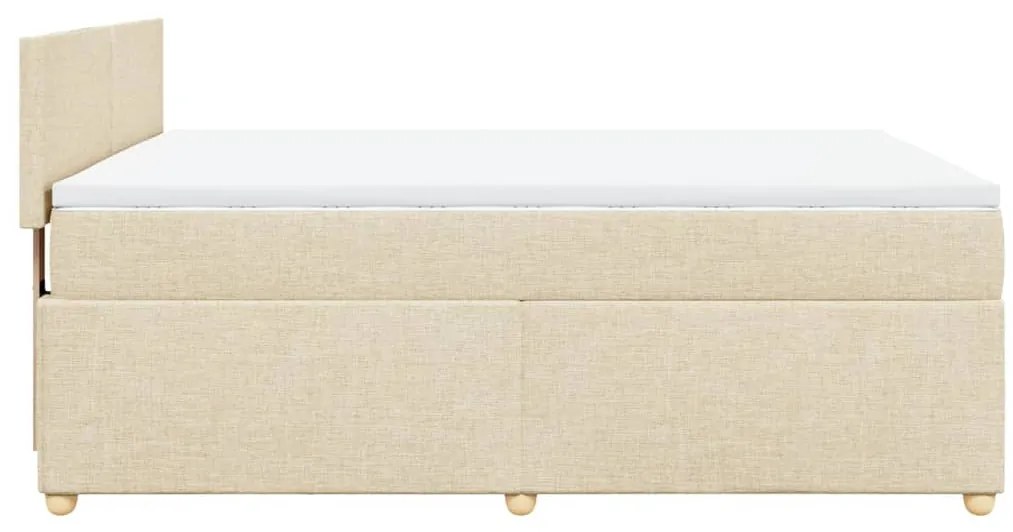 Cama com molas/colchão 140x200 cm tecido cor creme