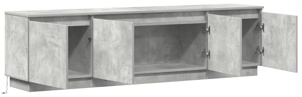 Gabinete de TV com LED Cinza Concreto 180x38x49 cm Madeira de Engenhar