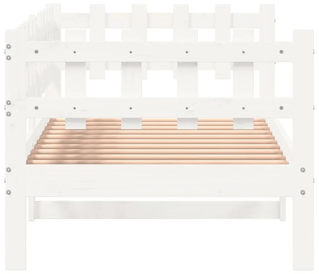 Sofá-cama sem colchão 90x200 cm madeira de pinho maciça branco