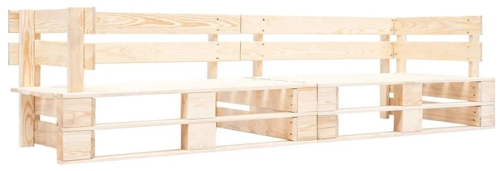 vidaXL Sofá de paletes para jardim com 2 lugares madeira natural