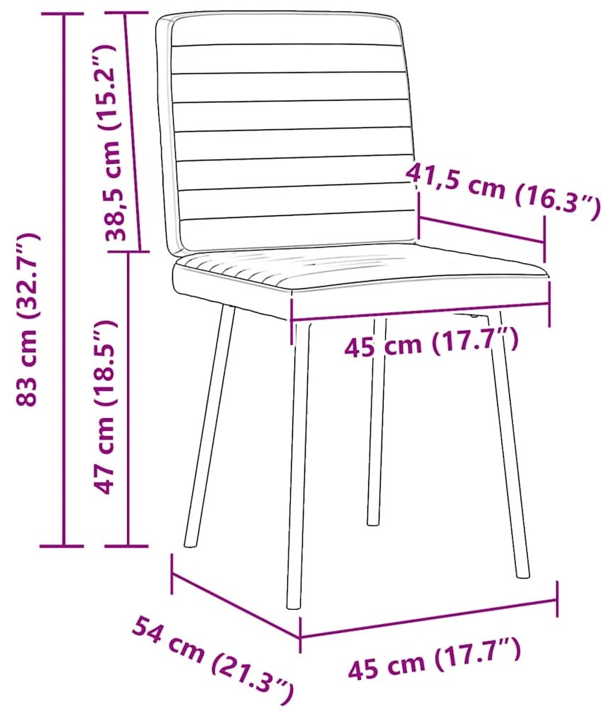 Cadeiras de jantar 2 pcs couro artificial cinzento