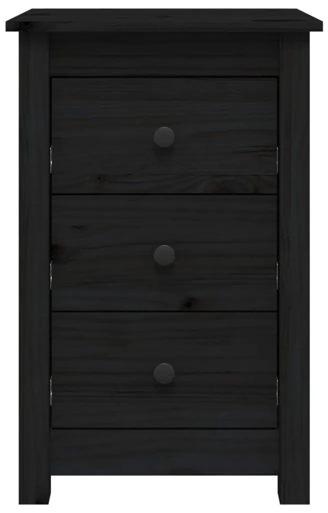 Mesas de cabeceira 2 pcs 40x35x61,5 cm pinho maciço preto