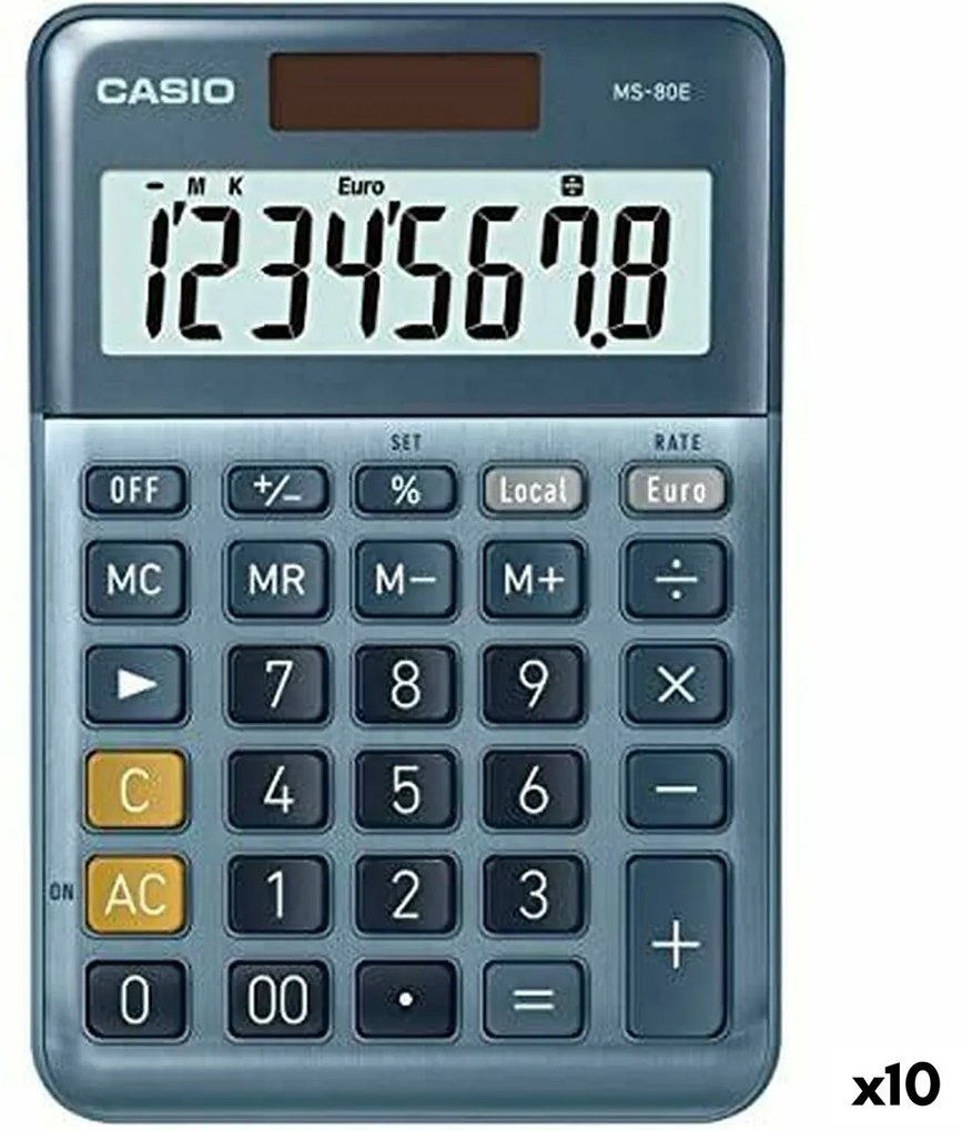 Calculadora Casio MS-80E Azul (10 Unidades)