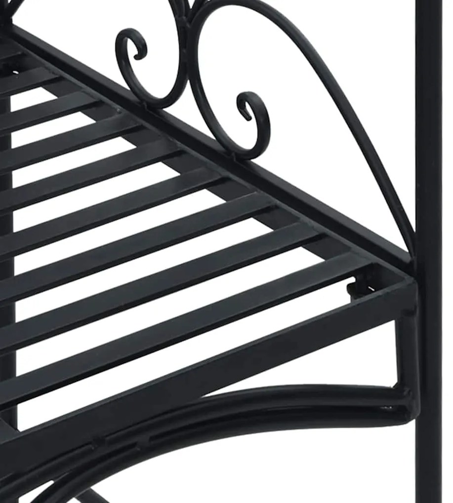 Banco de Exterior Preto Preto Metal Grande Inserções Decorativas