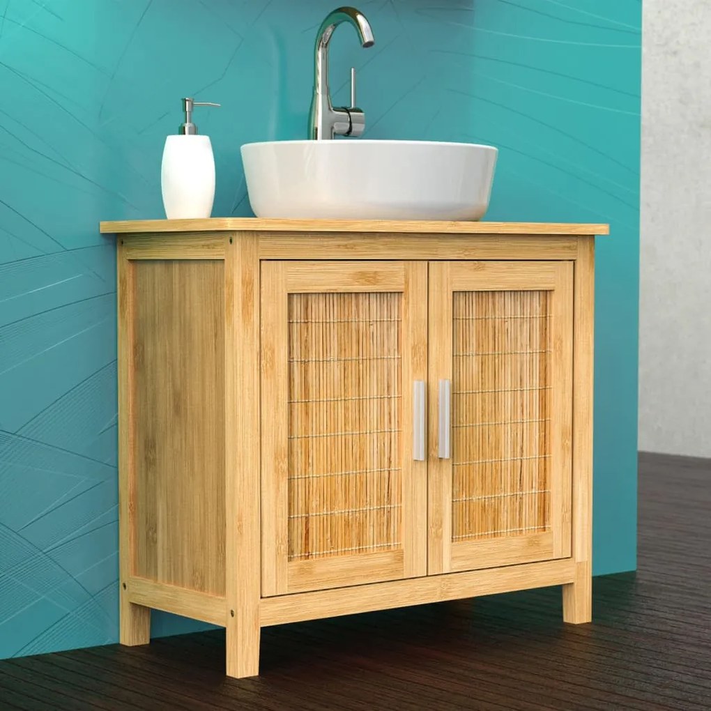 438819 EISL Armário de casa de banho 67x28x60 cm bambu