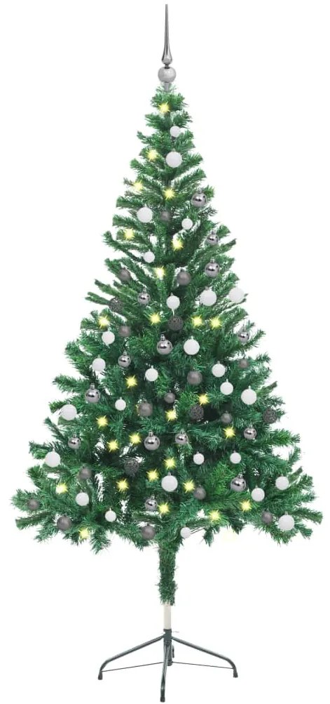 vidaXL Árvore de Natal artificial pré-iluminada + bolas 380 ramos
