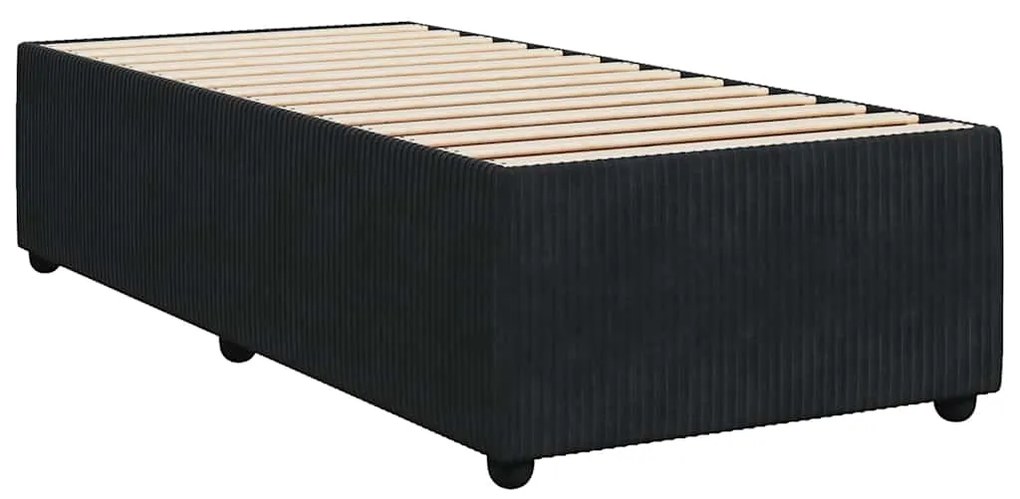 Cama com molas/colchão 90x200 cm veludo preto