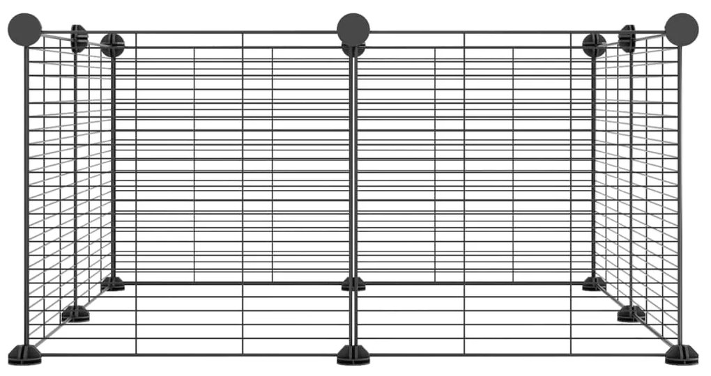 Gaiola p/ animais de estimação com 8 painéis 35x35 cm aço preto
