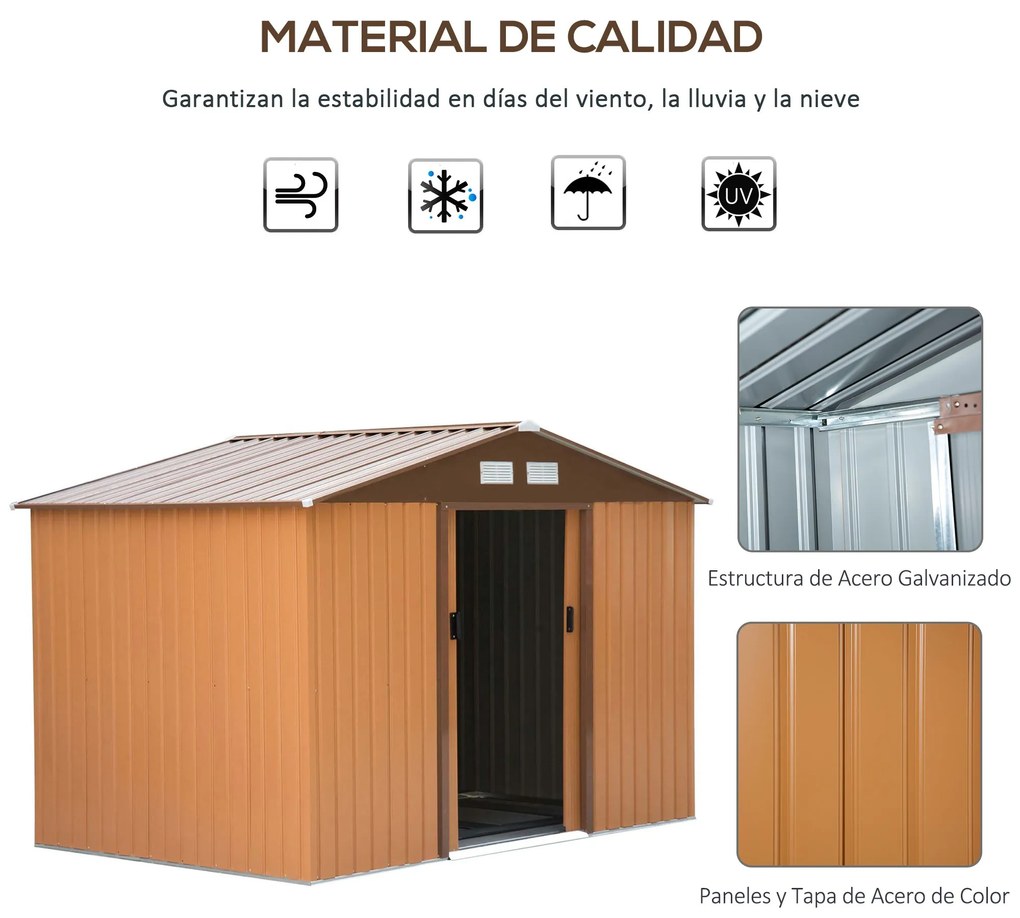 Abrigo de Jardim Metálico Modello Castagna – 4,83 m², 277x195x192 cm,