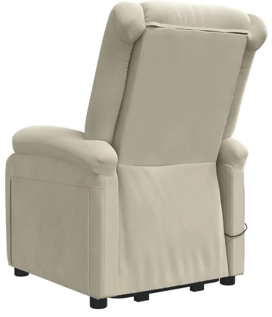 Poltrona de massagens veludo cor creme