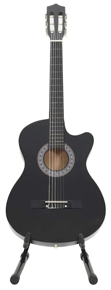 12 pcs conjunto de guitarra clássica com 6 cordas 38" preto