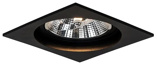 Foco embutido quadrado preto ajustável - Chuck 111