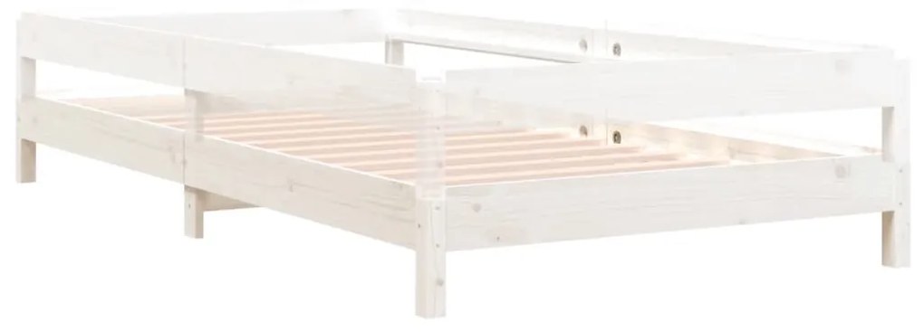 Cama empilhável 90x200 cm madeira de pinho maciça branco