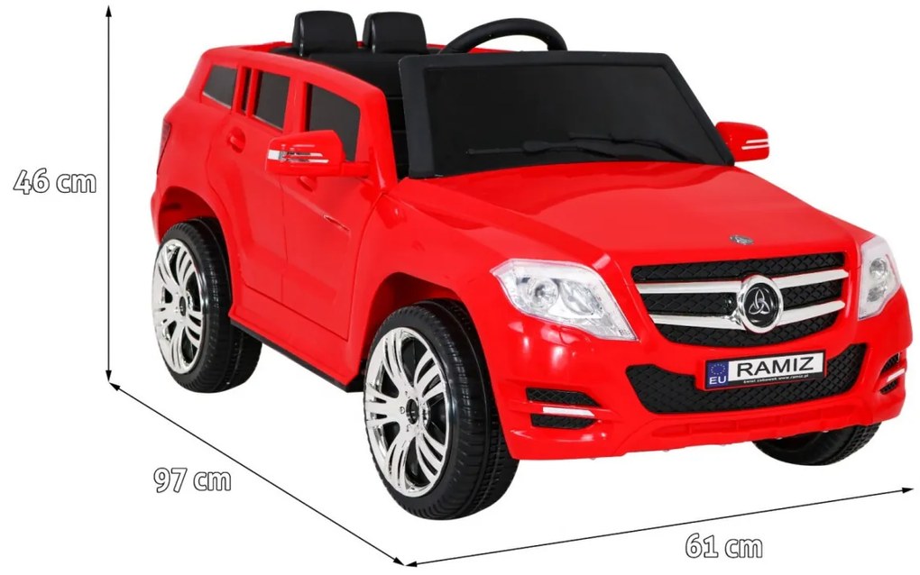 Carro elétrico para Crianças 12V City Rider Rodas de plástico Vermelho