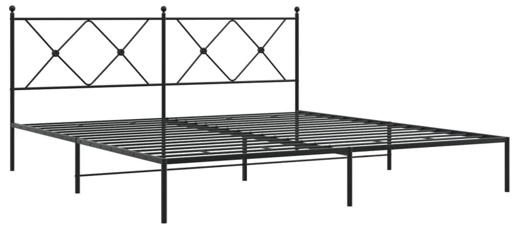 Estrutura de cama com cabeceira 183x213 cm metal preto
