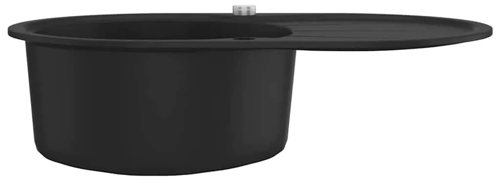 Lava-louça com 1 cuba oval preto