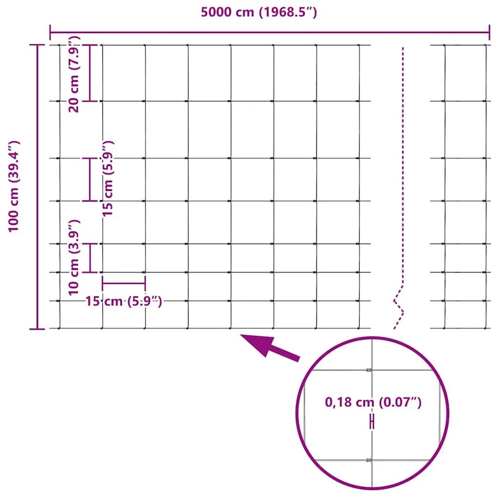 Cerca de Campo 1x50 m Aço Galvanizado