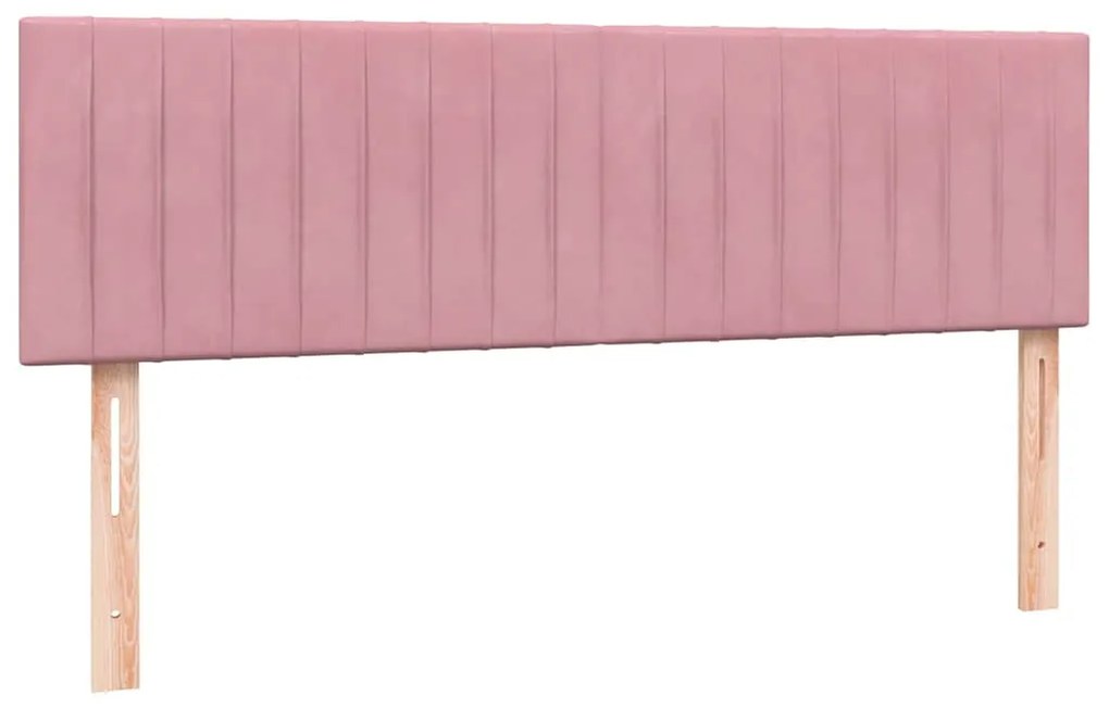 Cama com molas/colchão 140x210 cm veludo Rosa
