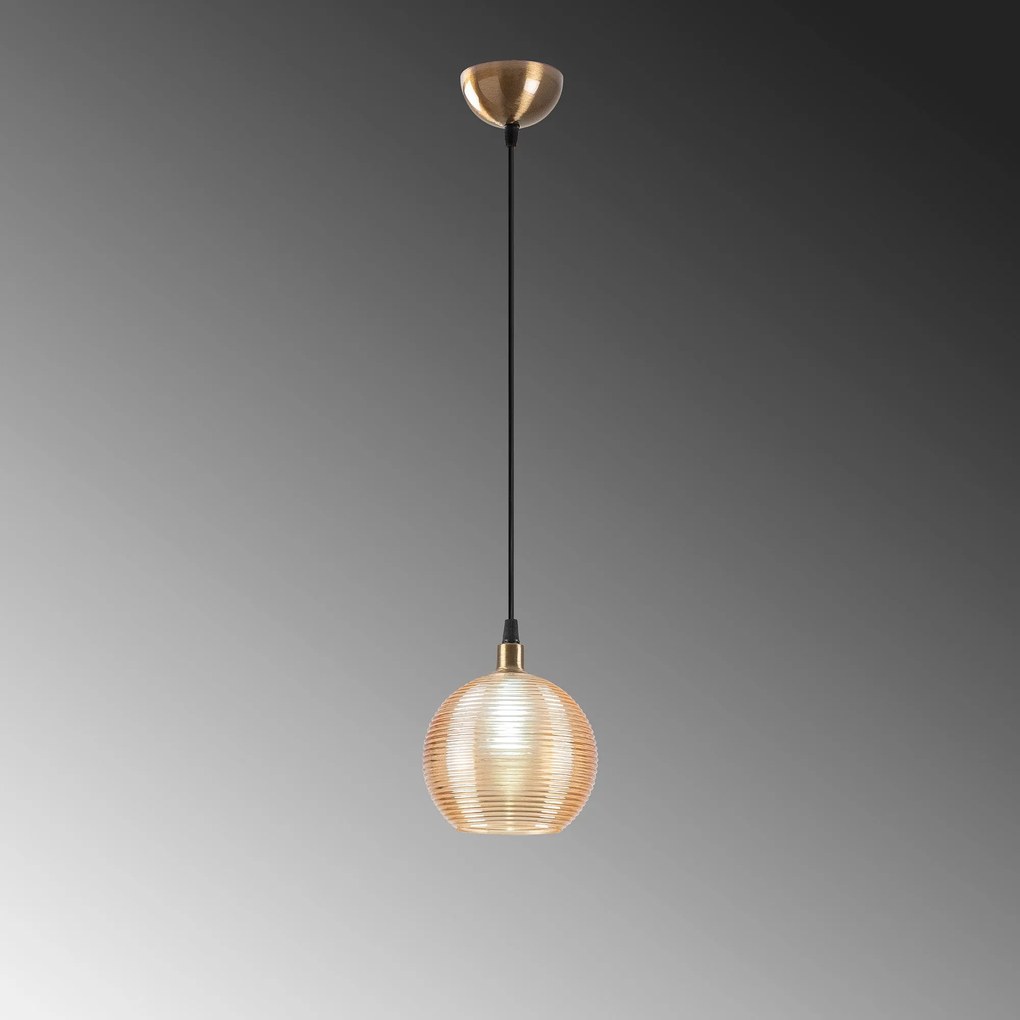 Candeeiro Suspenso Muzo – Amarelo – 15 x 15 cm