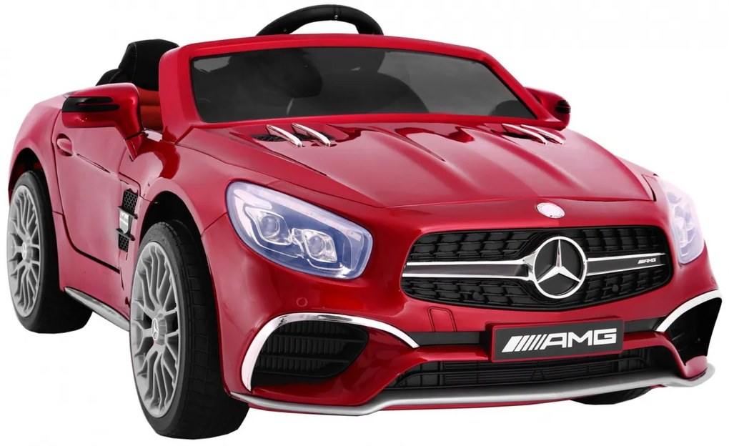 Carro elétrico para Crianças 12V  Mercedes AMG SL65 Rodas de EVA, Assento de couro Vermelho Pintado