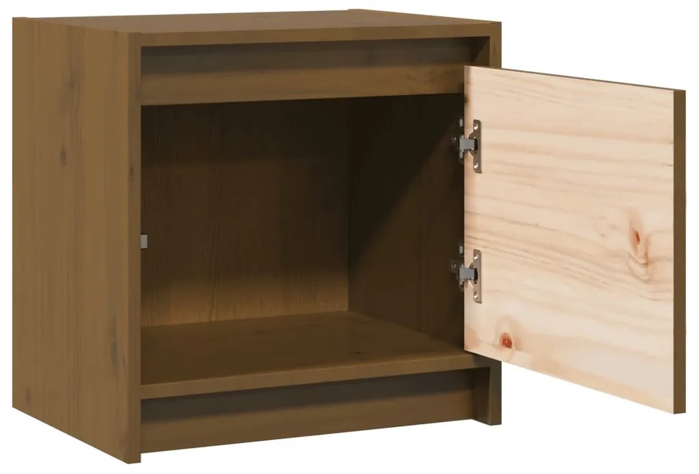 Mesas de cabeceira 2 pcs 40x30,5x40cm pinho maciço castanho mel