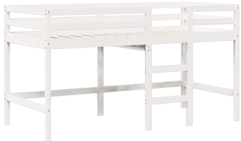 Cama alta com telhado 90x190 cm pinho maciço branco