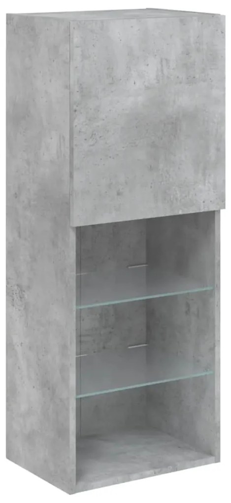 Móvel de TV com luzes LED 40,5x30x102 cm cinzento cimento
