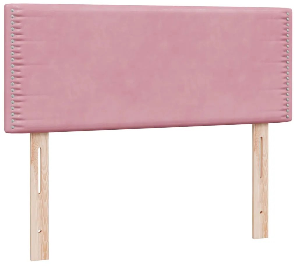 Cama com molas/colchão 120x220 cm veludo rosa