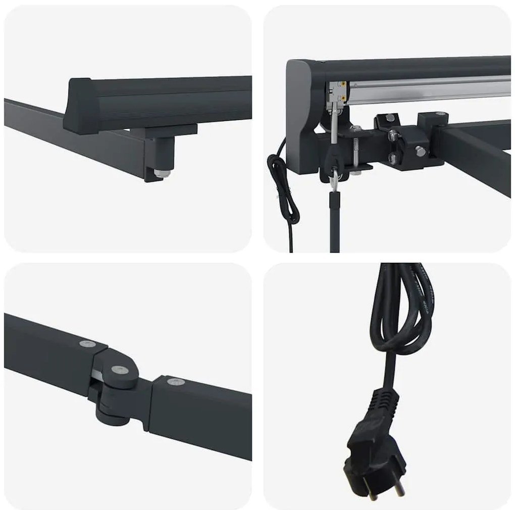 Toldo Elétrico Antracite 5 x 3 m Alumínio &amp; Poliéster