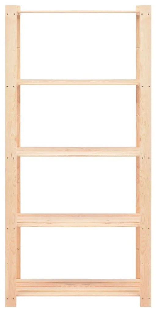 5 unidades arrumação 5 prateleiras 80x38x170cm pinho 250 kg