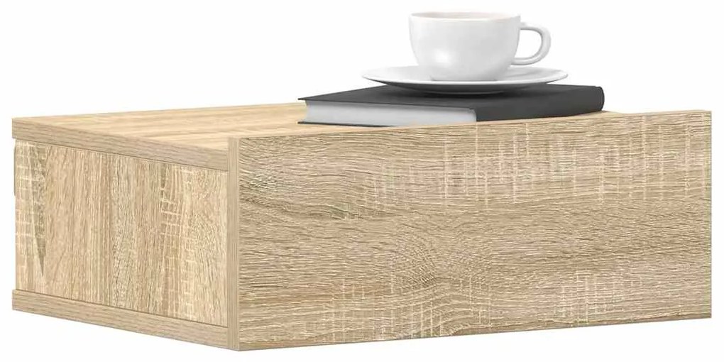 Mesa cabeceira suspensa 2 pcs derivados madeira carvalho sonoma