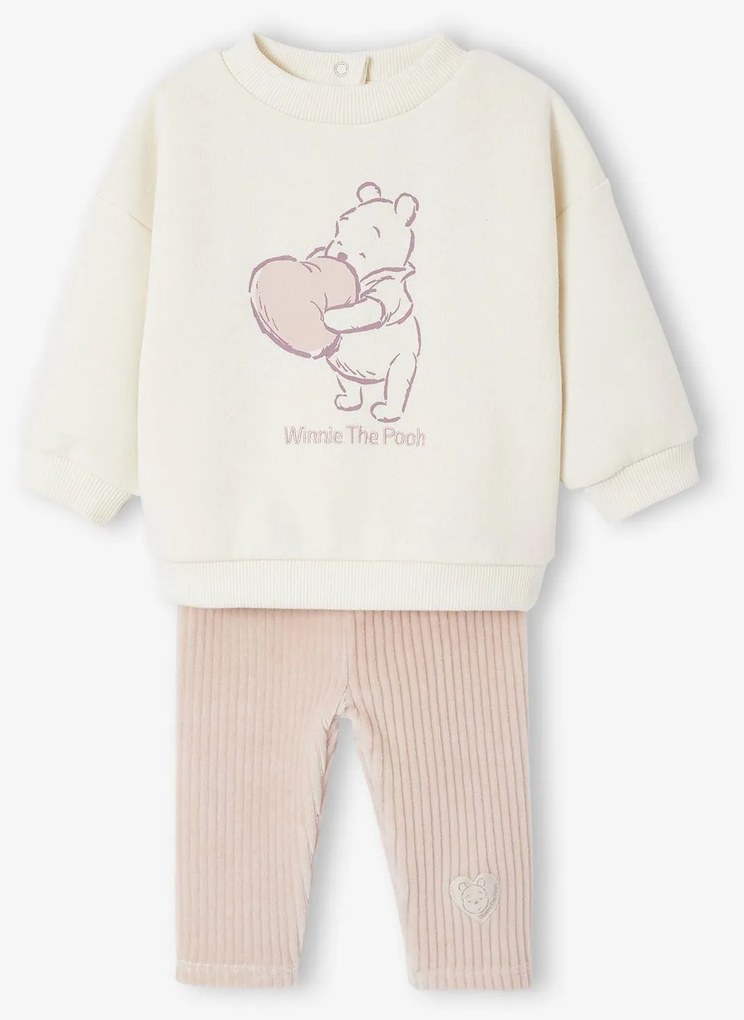 Conjunto para bebé, Disney® Winnie The Pooh, sweat em moletão + leggings em veludo baunilha