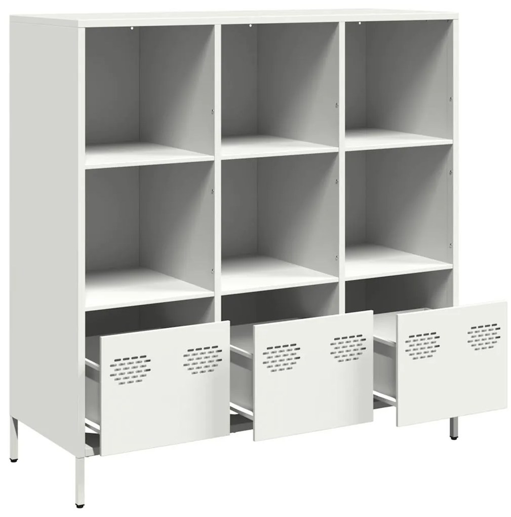 Aparador alto 101,5x39x103,5 cm aço branco
