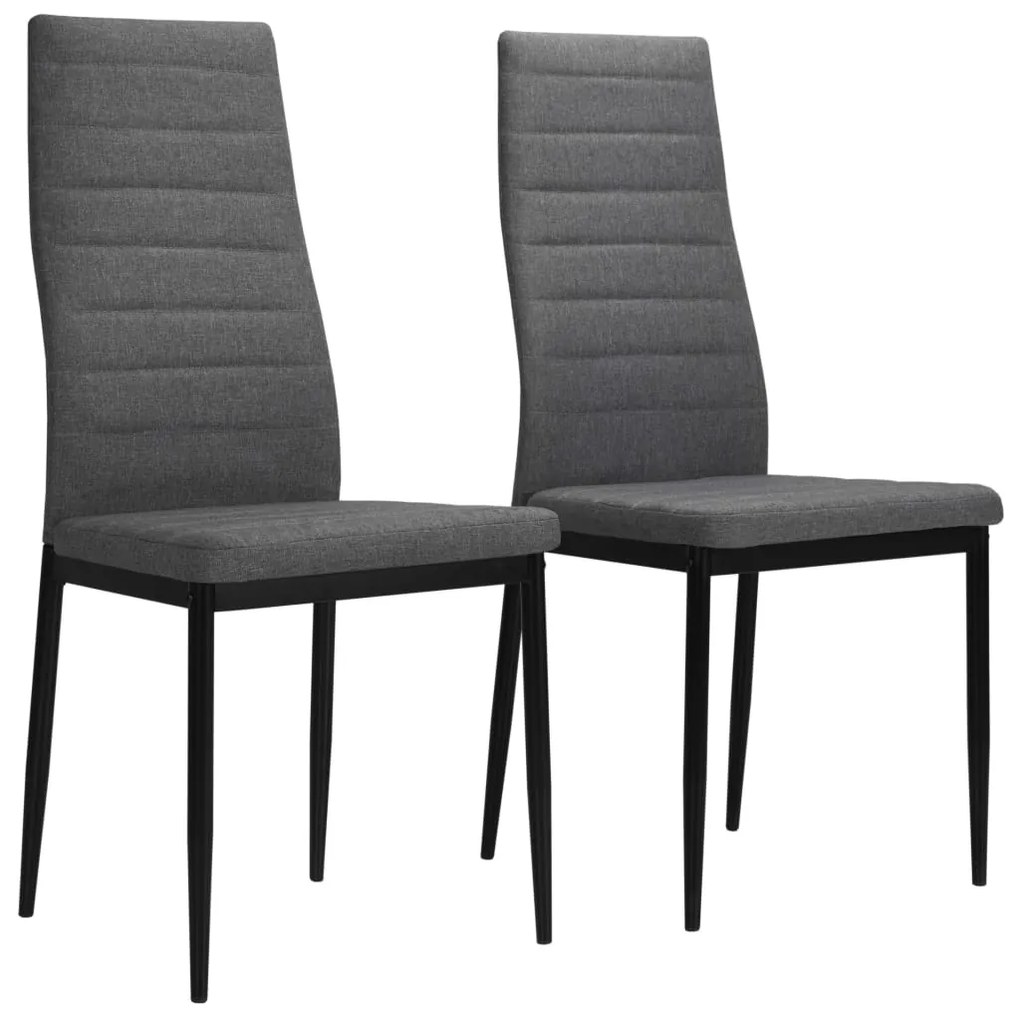 246181 vidaXL Cadeiras de jantar 2 pcs tecido cinzento-claro
