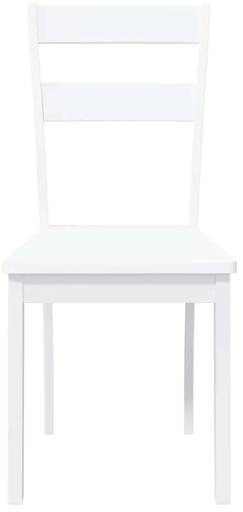 Cadeiras de jantar 2 pcs madeira de seringueira maciça branco