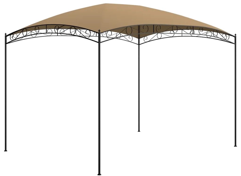 vidaXL Gazebo 3x4x2,65 m 180 g/m² cinzento-acastanhado