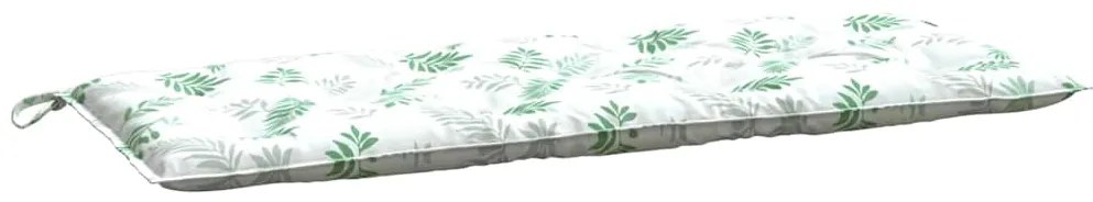 Almofadões banco jardim 2 pcs 120x50x7 cm tecido padrão folhas