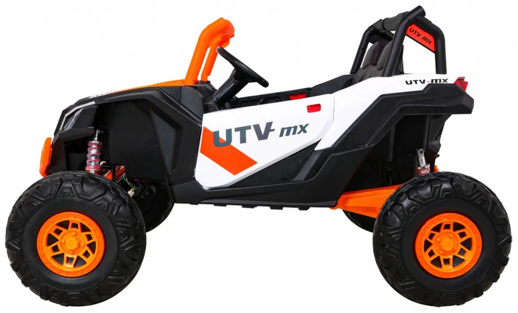 Buggy elétrico para Crianças 24V 4x4 2 Lugares UTV-MX Rodas de EVA, Assento de couro Laranja