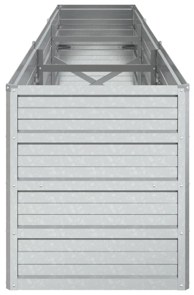 Canteiro elevado de jardim 240x40x45cm aço galvanizado prateado