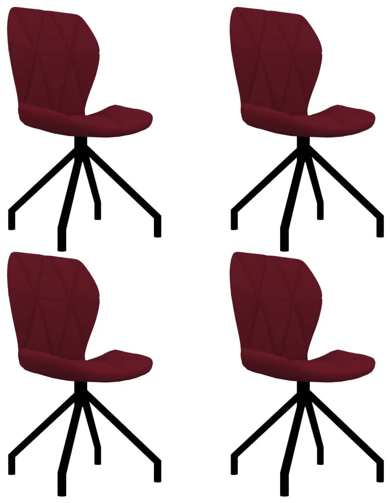vidaXL Cadeiras de jantar 4pcs couro artificial vermelho