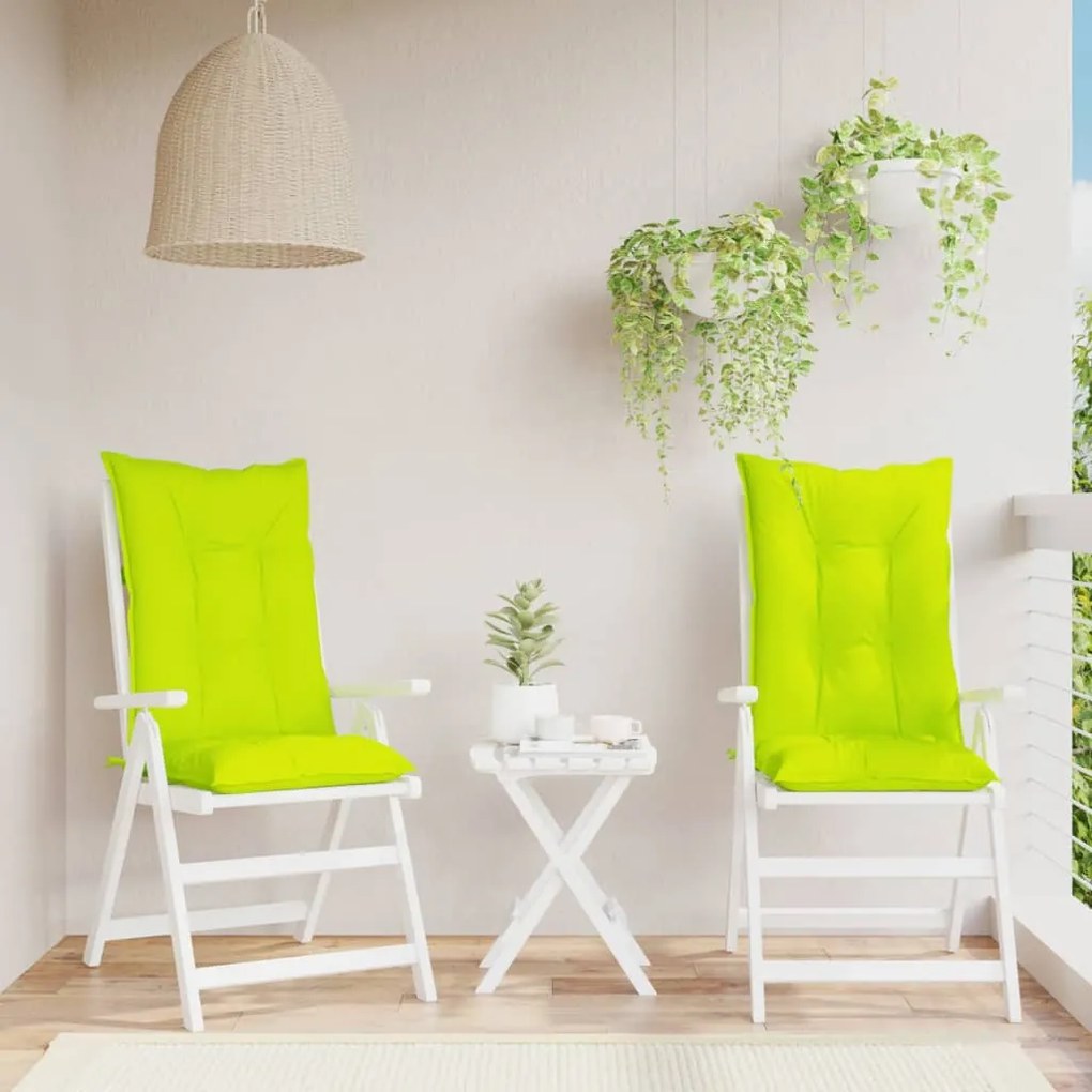 vidaXL Almofadões cadeiras altas de jardim 2pcs tecido verde brilhante