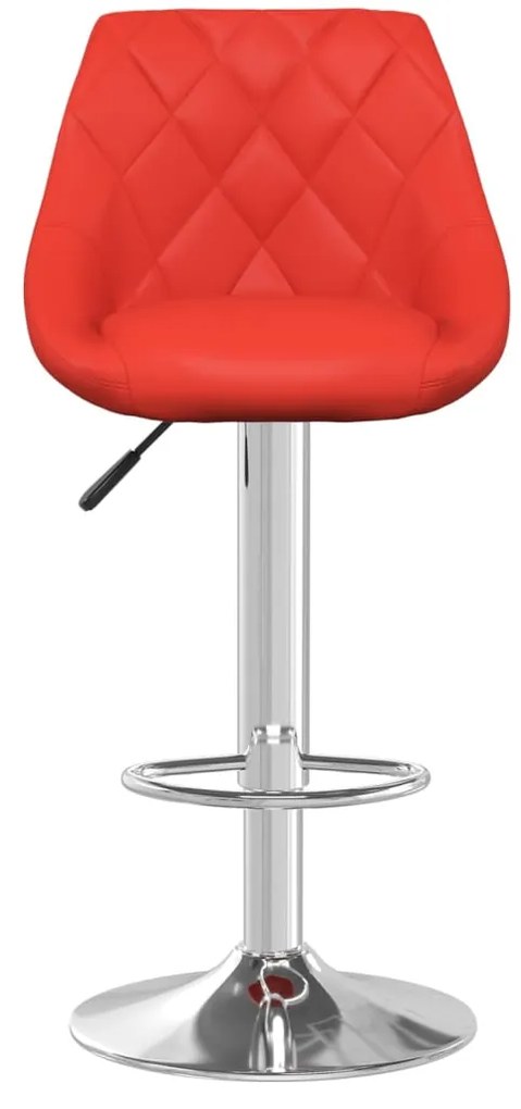 Bancos de bar 2 pcs couro artificial vermelho
